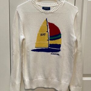 Boys Polo Ralph Lauren off white sweater size large